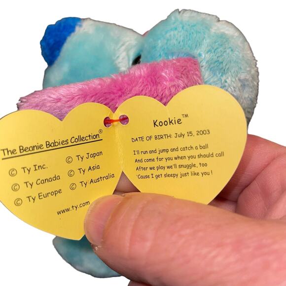 Vintage Ty Beanie Plush Dog Kookie Fantasy Circus Shower Nursery Decor Gift 6" - Picture 10 of 12